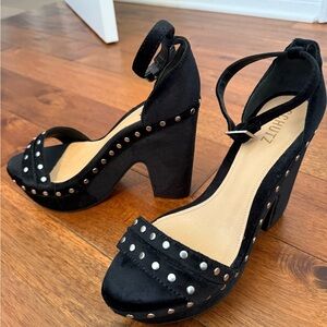 New SCHUTZ Black Studded Heels